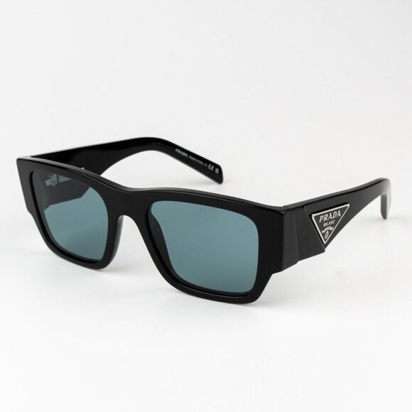 NEW Prada PR10ZSF 16K40K Black Petrol Green Square Unisex Sunglasses - Picture 1 of 11